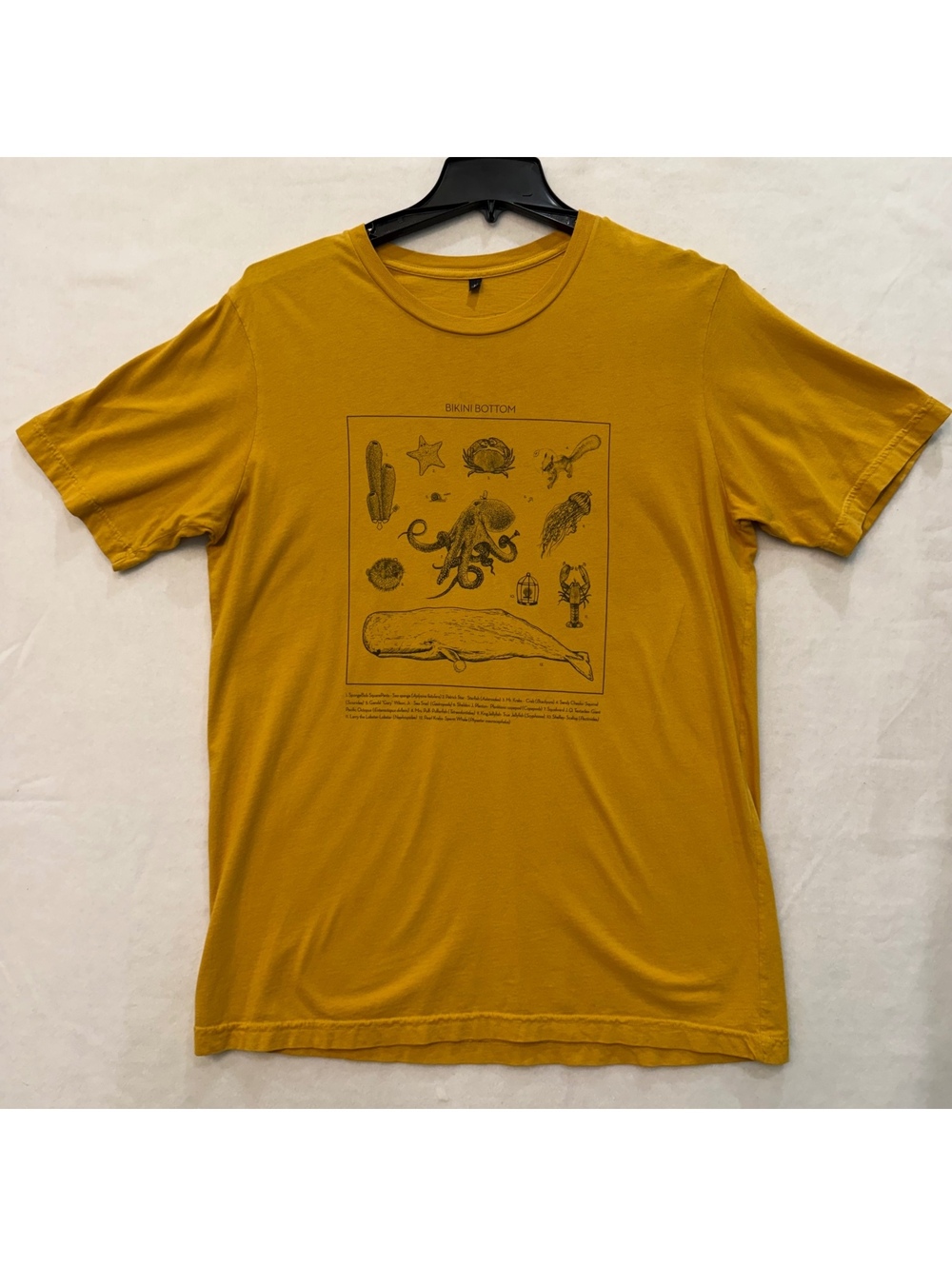 Waterlust Bikini Bottom T-Shirt Size Large Yellow Life Like Species ID Graphic